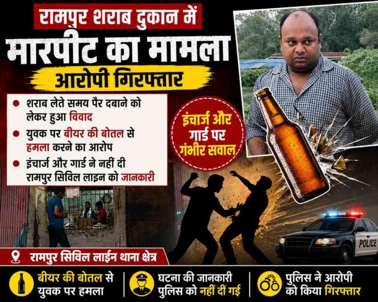 शराब दुकान में पैर दबाने पर बवाल, युवक पर बीयर की बोतल से हमला; इंचार्ज-गार्ड पर सवाल
