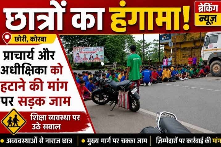 छात्रों का हंगामा: प्राचार्य और अधीक्षिका को हटाने की मांग पर सड़क जाम